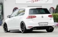 Накладка на бампер задний VW Golf VII с вырезами для глушителя слева (под покраску)