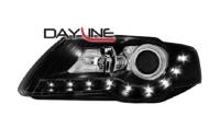 Передняя оптика VW Passat (B6) 2005-2010 с дневными ходовыми огнями черная