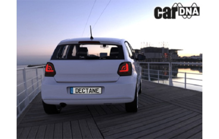 Задние фонари VW Polo V 2009-н.в. серебристый корпус, красное прозрачное стекло