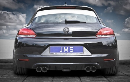 Накладка на бампер задний VW Scirocco 2008-2014 с вырезами для сдвоенного глушителя на две стороны