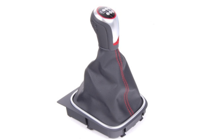 Ручка КПП VW CC 2012-н.в., Eos 2006-2010, Eos 2010-н.в., Golf V, Golf V GT, Golf V GTI, Golf VI, Golf VI GTI, Jetta V 2006-2010, Jetta VI 2011-н.в., Passat CC 2008-2011, Scirocco, Tiguan (5N) 2007-2010, Tiguan (5N) 2011-2016 в стиле GTI Edition 35 для ав