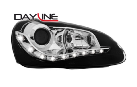 Передняя оптика VW Golf V, Jetta V 2006-2010 черная
