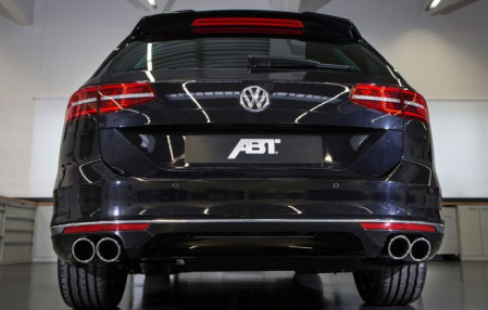 Накладка на бампер задний VW Passat (B8) 2015-н.в. в комплекте с глушителем для автомобилей с дизельными двигателями