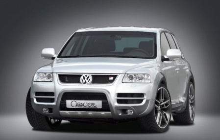 Накладка на бампер передний VW Touareg (7L) 2003-2006 для автомобилей с оригинальными противотуманными фарами