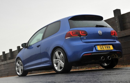 Бампер задний VW Golf VI, Golf VI GTI в стиле R-Line для автомобилей без системы парктроник с двойным глушителем по центру