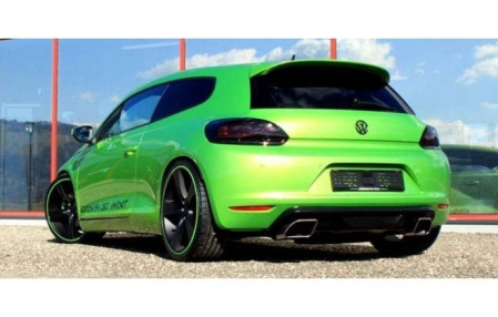 Накладка на бампер задний VW Scirocco 2008-2014 в комплекте с глушителем на две стороны