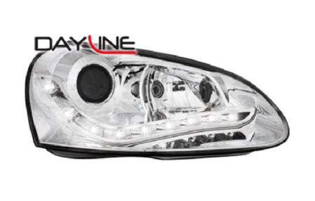 Передняя оптика VW Golf V, Jetta V 2006-2010 хром