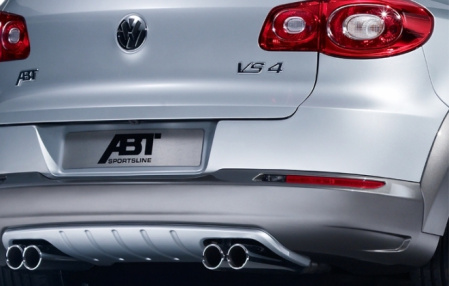 Накладка на бампер задний VW Tiguan (5N) 2007-2010, Tiguan (5N) 2011-2016 в комплекте с глушителем для автомобилей с двигателем 2,0l TSI с фаркопом