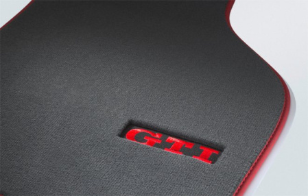 Коврики в салон VW Golf V GTI, Golf V Variant, Golf VI GTI текстильные Premium передние и задние антрацит с красной окантовкой