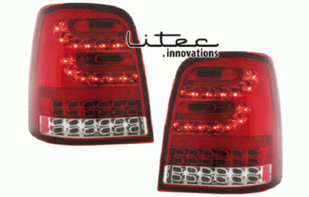 Задние фонари VW Touran 2003-2006, Touran 2007-2010, Touran 2010-н.в. светодиодные красный корпус, прозрачное стекло