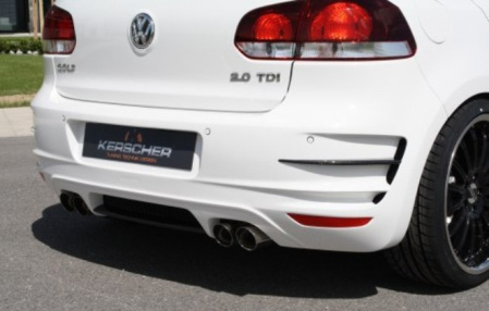 Бампер задний VW Golf VI, Golf VI GTI в стиле Phoenix для автомобилей с глушителем на две стороны с плавниками в стиле Carbon-Optik