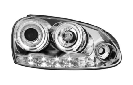 Передняя оптика VW Golf V, Jetta V 2006-2010 хром