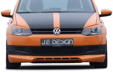 Накладка на бампер передний VW Polo V 2009-н.в. со сплиттером в стиле Carbon-Optik