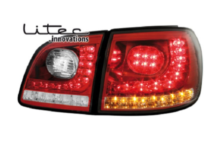 Задние фонари VW Golf Plus 2005-2008, Golf Plus 2009-н.в. светодиодные красный корпус, прозрачное стекло