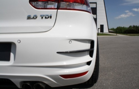 Бампер задний VW Golf VI, Golf VI GTI в стиле Phoenix для автомобилей с глушителем на две стороны с плавниками в стиле Carbon-Optik