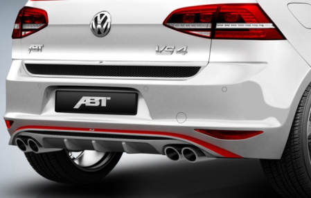 Накладка на бампер задний VW Golf VII GTI в комплекте с глушителем