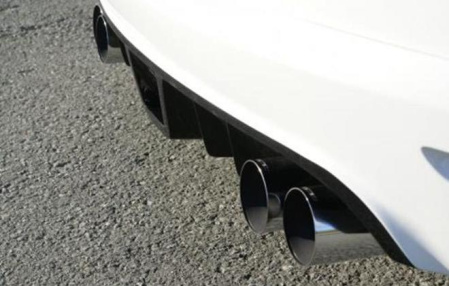 Накладка на бампер задний VW Scirocco 2008-2014 с вырезами для сдвоенного глушителя на две стороны
