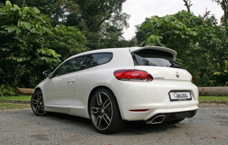 Накладка на бампер задний VW Scirocco 2008-2014 в комплекте с глушителем на две стороны