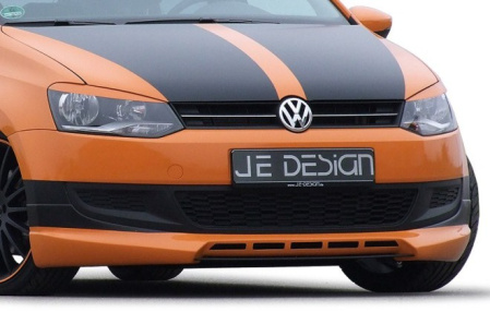 Накладка на бампер передний VW Polo V 2009-н.в. со сплиттером в стиле Carbon-Optik