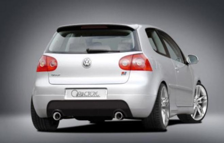 Накладка на бампер задний VW Golf V в комплекте с глушителем на две стороны