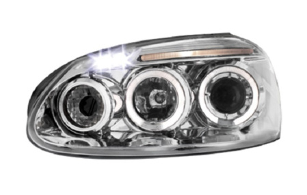 Передняя оптика VW Golf V, Jetta V 2006-2010 хром