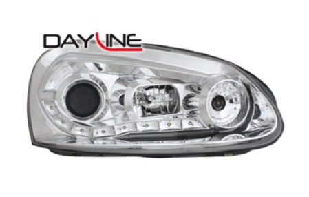 Передняя оптика VW Golf V, Jetta V 2006-2010 хром