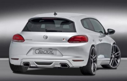Накладка на бампер задний VW Scirocco 2008-2014 в комплекте с глушителем на две стороны