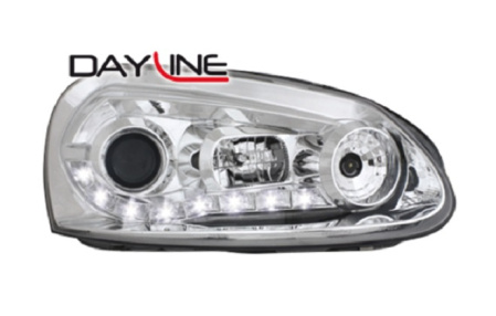 Передняя оптика VW Golf V, Jetta V 2006-2010 хром