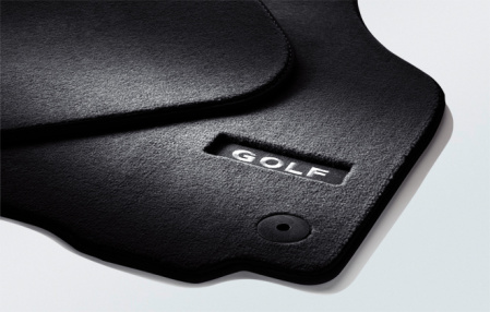 Коврики в салон VW Golf Plus 2005-2008, Golf Plus 2009-н.в. текстильные Premium передние и задние чёрные