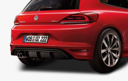 Накладка на бампер задний VW Scirocco 2014-н.в. в комплекте с диффузором