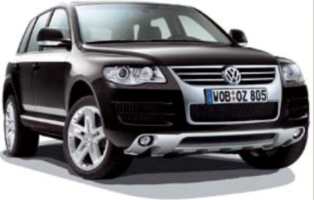 Защита днища передняя VW Touareg (7L) 2007-2009 г.в. матовый алюминий, для автомобилей с системой контроля дистанции при парковке