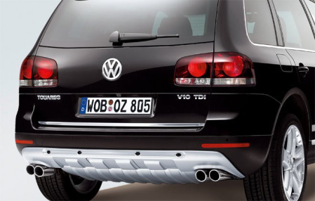 Защита днища задняя VW Touareg (7L) 2003-2006 г.в., Touareg (7L) 2007-2009 г.в. серебристая