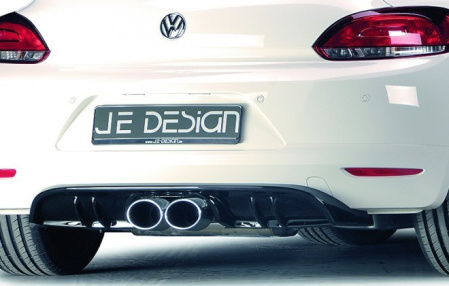 Диффузор заднего бампера VW Scirocco 2008-2014 в стиле Carbon-Optik