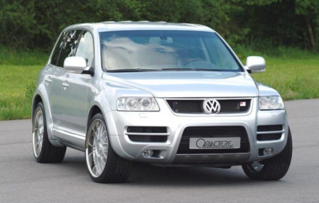 Накладка на бампер передний VW Touareg (7L) 2003-2006 для автомобилей с оригинальными противотуманными фарами