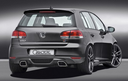 Накладка на бампер задний VW Golf VI, Golf VI GTI в комплекте с глушителем на две стороны