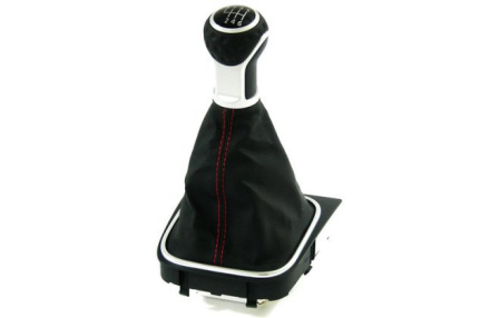 Ручка КПП VW Beetle 2011-н.в., CC 2012-н.в., Eos 2006-2010, Eos 2010-н.в., Golf V, Golf V GT, Golf V GTI, Golf VI, Golf VI GTI, Jetta V 2006-2010, Jetta VI 2011-н.в., Passat CC 2008-2011, Scirocco, Tiguan (5N) 2007-2010, Tiguan (5N) 2011-2016 в стиле GTI