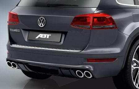 Накладка на бампер задний VW Touareg (7P) 2010-2015 в комплекте с двумя насадками