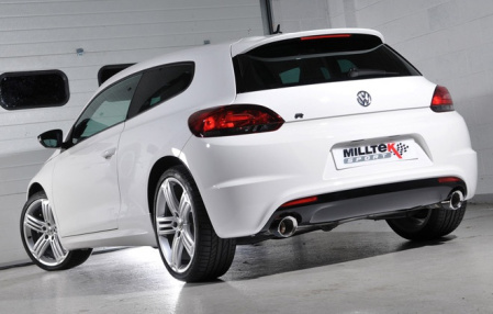 Комплект выхлопной системы VW Scirocco R 2008-н.в. без оконечного глушителя с двумя одинарными насадками в стиле GT